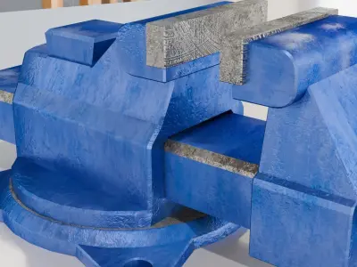 Bench Vise Low-poly 3D model