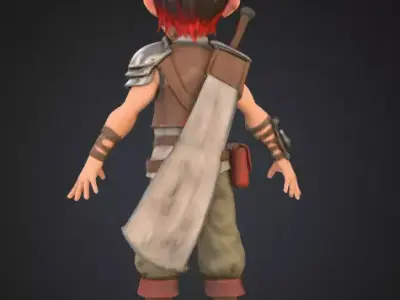 Roving Swordsman Low-poly 3D model