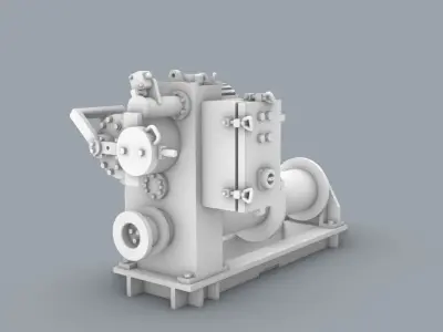 Hydraulic Winch Low-poly 3D model