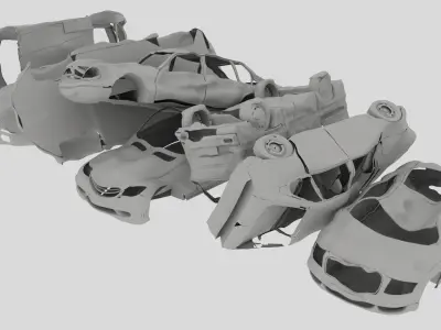 Destroyed cars Vol 2 3D model