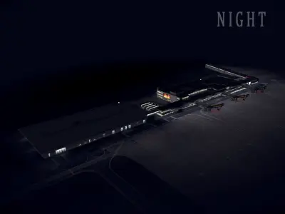 Airport Terminal Schonefeld EDDB Low-poly 3D model