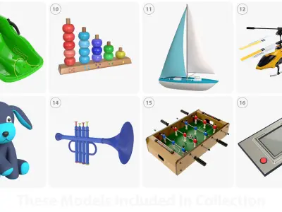 Child-boy room items 3D model