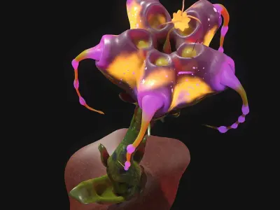 Magic Flower Low-poly 3D model