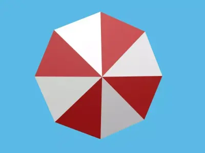 Umbrella Low-poly 3D model buy