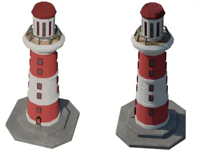 Lighthouse 05 Low-poly 3D model