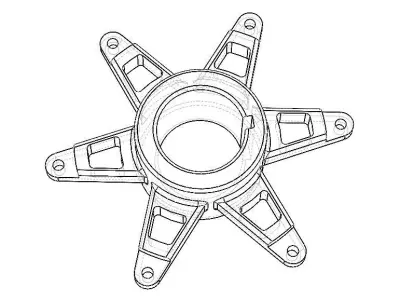 20 mm Kart Sprocket Support 3D model