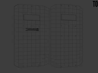 Riot Shield - Low Poly with 2 Skins Low-poly 3D model