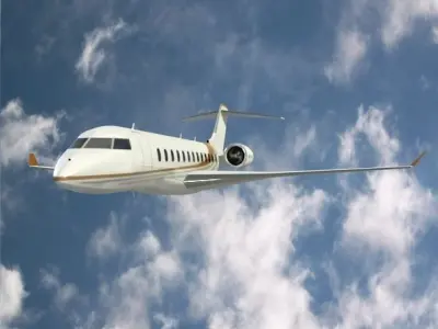 Bombardier global 8000 luxury jet Low-poly 3D model