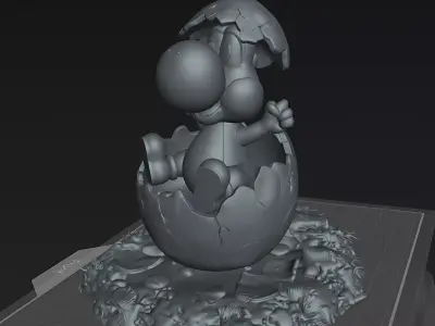 Cute Dinosaur Hatchling Egg Statue 90mm Printable STL 3D print model