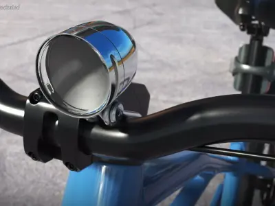 Aluminum Bicycle Front Light with Mount 3D model