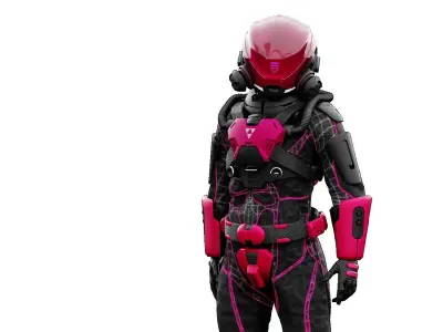 CYBER ASTRONAUT-A  Rigged for Unreal Engine - Unity - MIXAMO  3D model