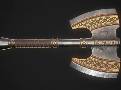 Fantasy Axe 2C Low-poly 3D model