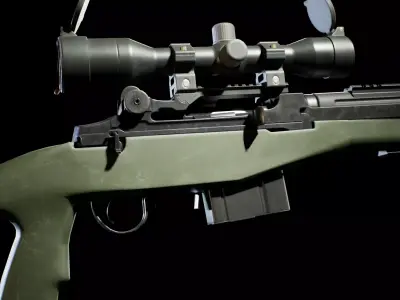 PBR - M14 Designated Marksman Rifle  - Game-Ready 3D Asset Low-poly 3D model