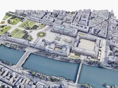 The Louvre - Museum Low-poly 3D model