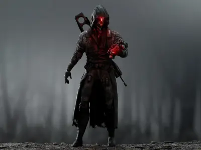 Sci Fi Sniper Soldier  Low-poly 3D model