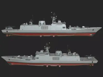 INS Shivalik-class Frigate Type P17 Project 17 Frigate Low-poly 3D model