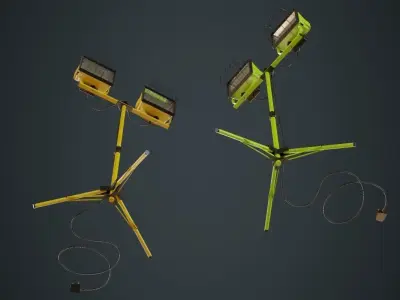 Halogen Work Light 3A Low-poly 3D model
