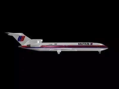 United Airlines 727 - 200 3D model