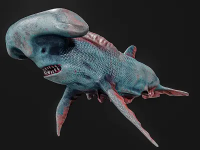 Monster fish Low-poly 3D model