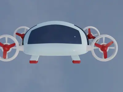Flying Car Drone Low-poly 3D model