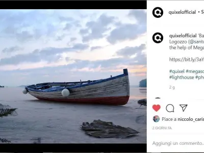 Old Fishing Rowing Boat 3D model