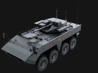 Boomerang BTR Tank Low-poly 3D model