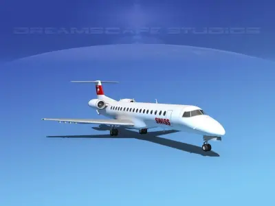 Embraer ERJ-145 Swissair 3D model