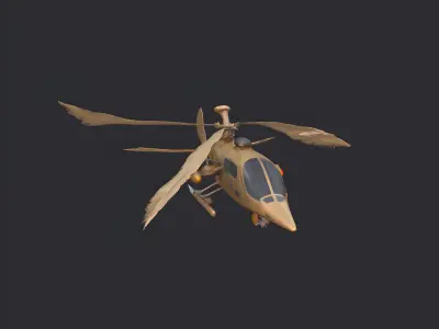 Premium Low Poly Sparrow Themed Helicopter 3D model