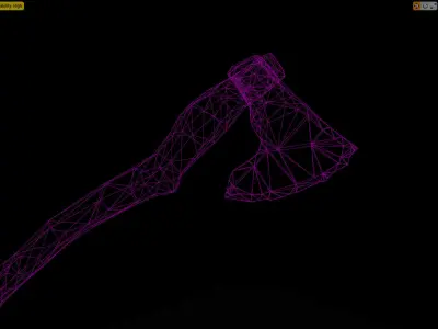 Rusty Old Medieval Horror Axe Low-poly 3D model