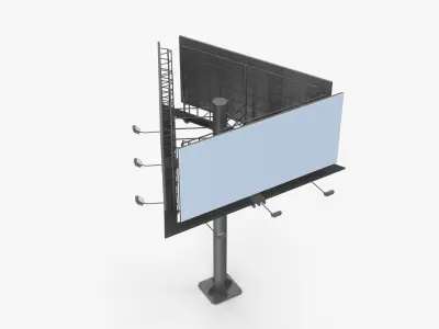 Billboard 3 Grey Low-poly 3D model