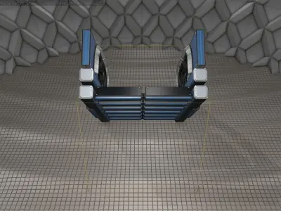 Sci-Fi Stairs - 3 - Blue Version  Low-poly 3D model