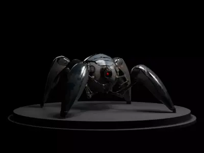 Spider Robot rigged Free 3D model