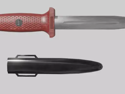 KM66 combat knife Low-poly 3D model  Low-poly 3D model