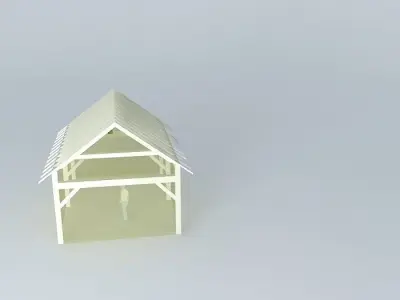 16x24 wooden shed Free 3D model