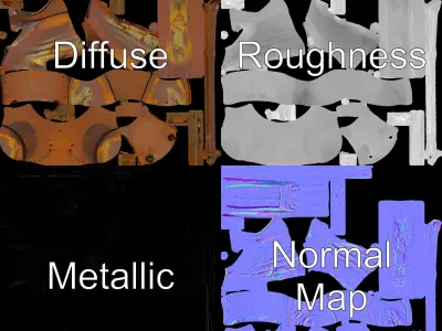 Rustic Bird Sculpture Model Pack for Decorative Scenes Low-poly 3D model