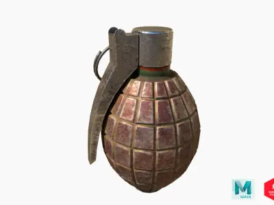 Bomb 3d Model grenade Low-poly 3D model