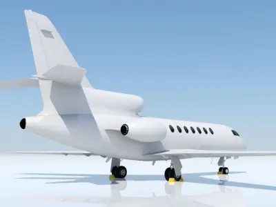 Falcon 50 Static Blank Model Low Poly Low-poly 3D model