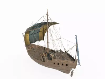 Ancient large sailboats 3D model