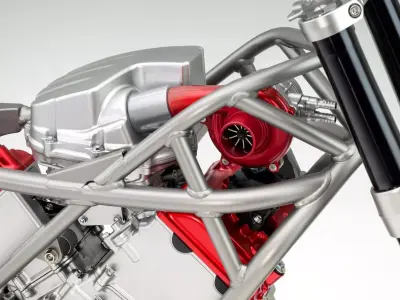 HONDA VTR850RR V3 ELECTRIC SUPERCHARGED WITH SUBFRAME 3D model