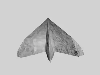 Crumpled Paper Plane Free low-poly 3D model