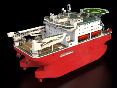 Ship 3d model - Offshore accommodation ship 84m 3D model