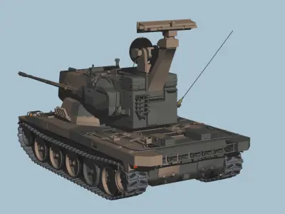 JGSDF Type 87 Self-Propelled Anti-Aircraft Gun 3D model