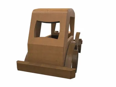 Wooden car toy retro 5 Free 3D model