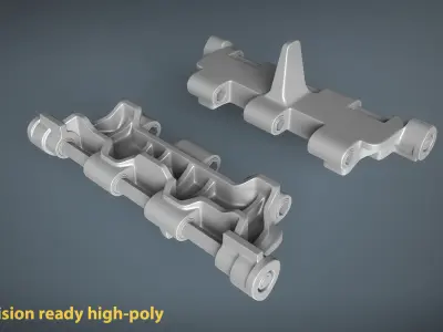 T-72 Tank Tracks Low-poly 3D model