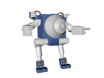 Blue and White Robot 3D model
