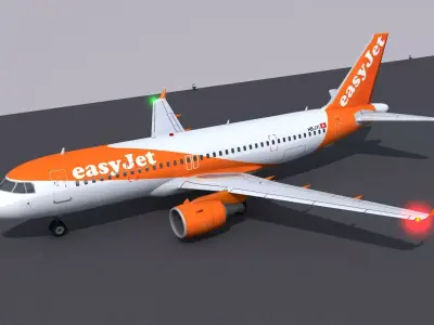 Airbus A320 livery Easy Jet 3D model