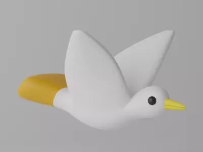 Cartoon Cute Bird 1 3D model
