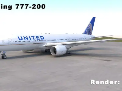B 777-200 3D model