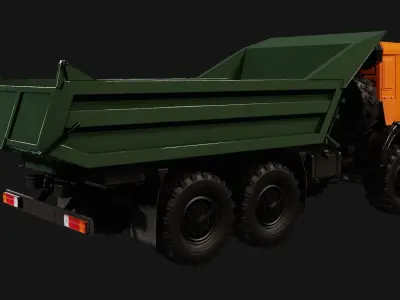 Kamaz Truck Low-poly 3D model