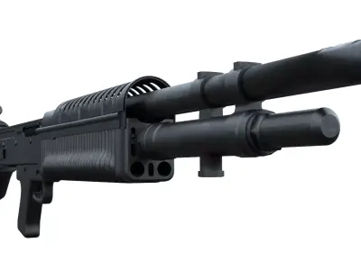 Tactical Sniper Rifle  Modular Components Game-Ready PBR Low-poly 3D model